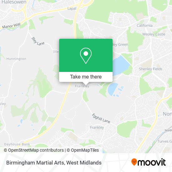 Birmingham Martial Arts map