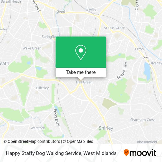 Happy Staffy Dog Walking Service map