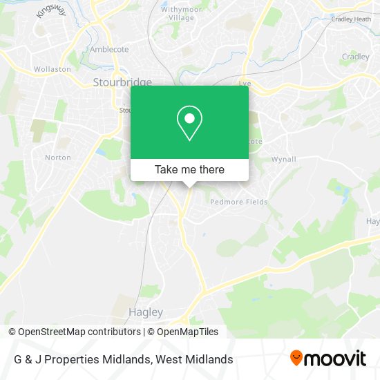 G & J Properties Midlands map