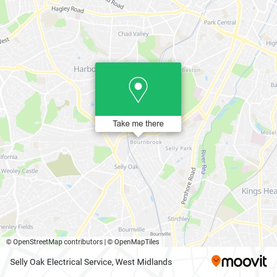 Selly Oak Electrical Service map