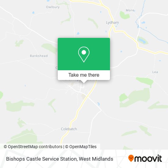 Bishops Castle Service Station map