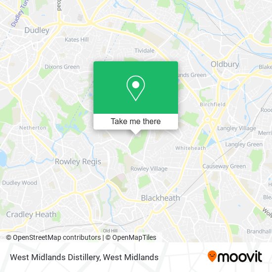 West Midlands Distillery map
