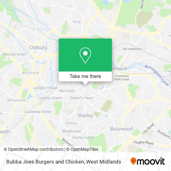 Bubba Joes Burgers and Chicken map