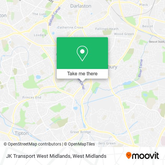 JK Transport West Midlands map