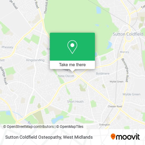 Sutton Coldfield Osteopathy map