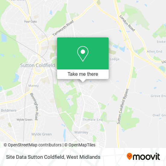 Site Data Sutton Coldfield map