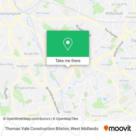 Thomas Vale Construction Bilston map