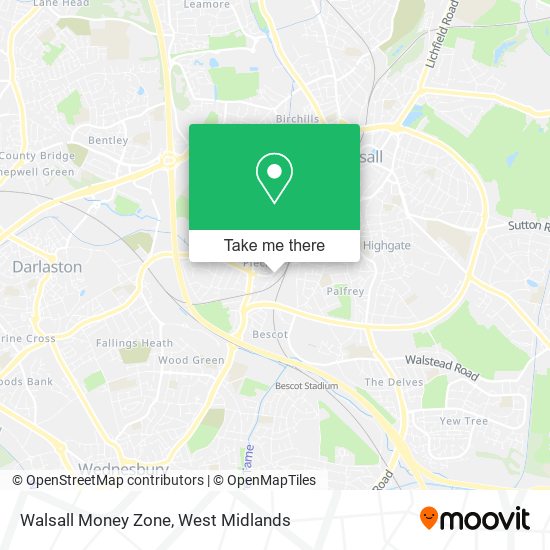 Walsall Money Zone map