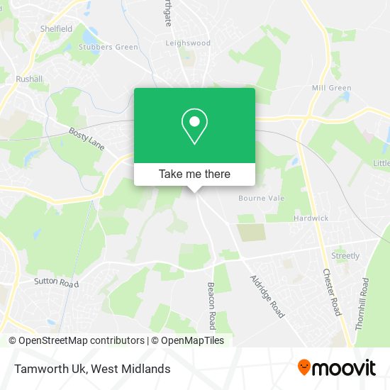 Tamworth Uk map