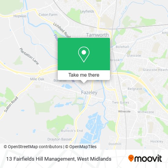 13 Fairfields Hill Management map