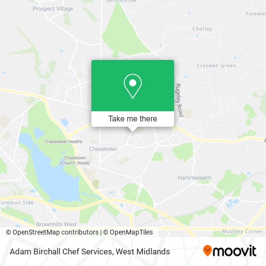 Adam Birchall Chef Services map