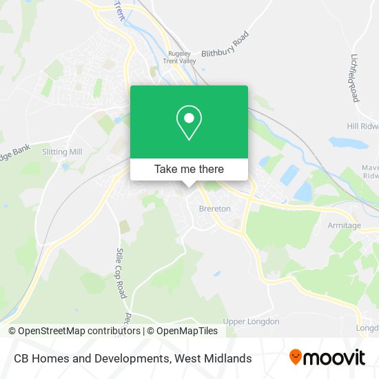CB Homes and Developments map