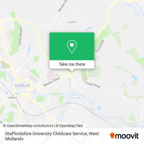 Staffordshire University Childcare Service map