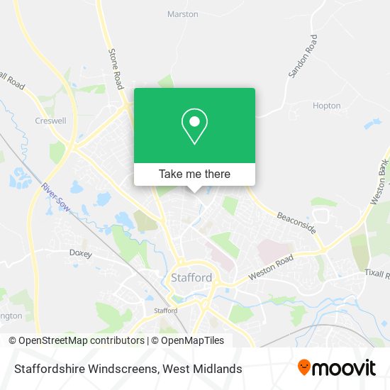 Staffordshire Windscreens map