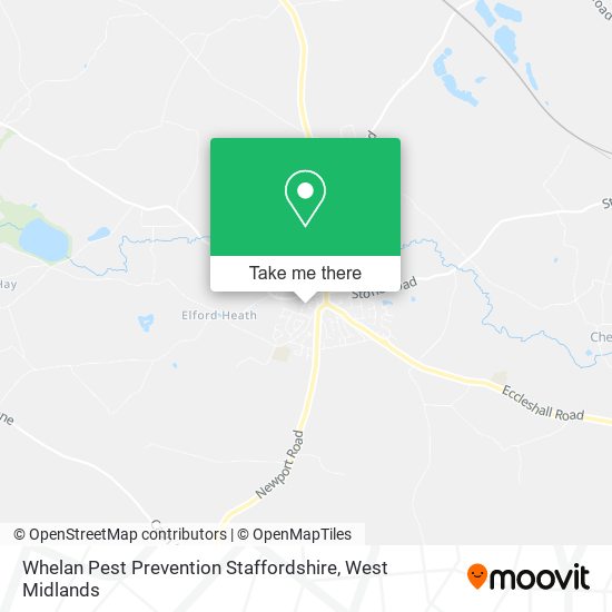 Whelan Pest Prevention Staffordshire map