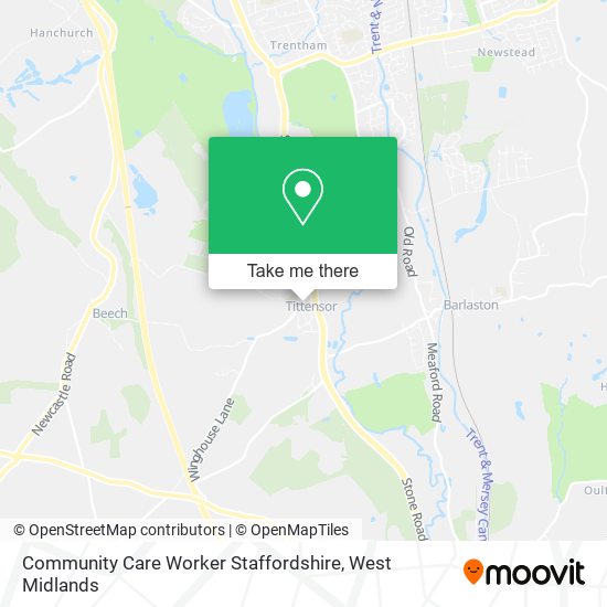Community Care Worker Staffordshire map