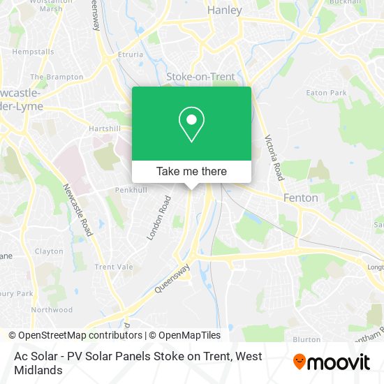 Ac Solar - PV Solar Panels Stoke on Trent map