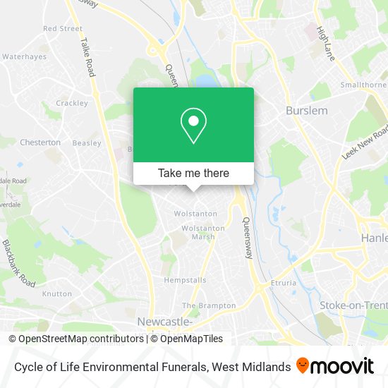 Cycle of Life Environmental Funerals map