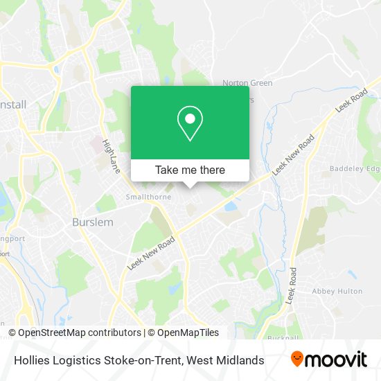 Hollies Logistics Stoke-on-Trent map