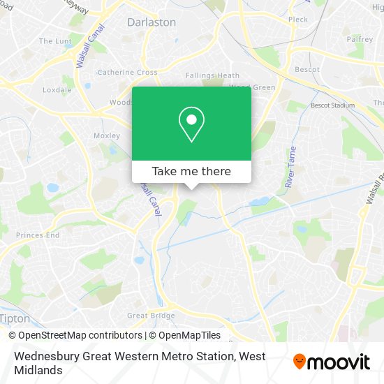 Wednesbury Great Western Metro Station map