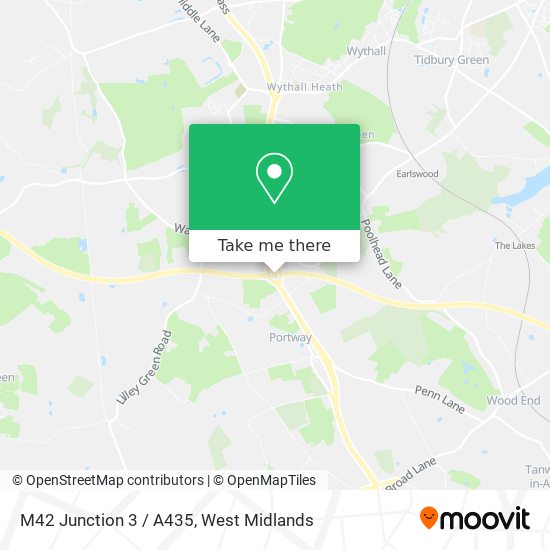 M42 Junction 3 / A435 map