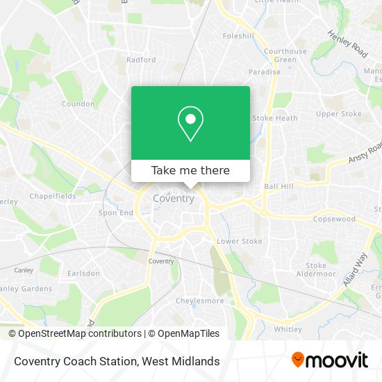 Coventry Coach Station map