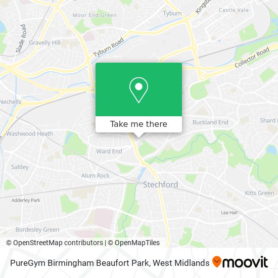 PureGym Birmingham Beaufort Park map