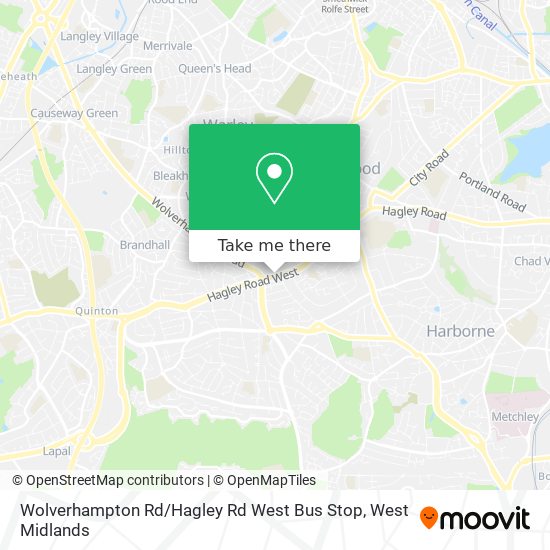 Wolverhampton Rd / Hagley Rd West Bus Stop map
