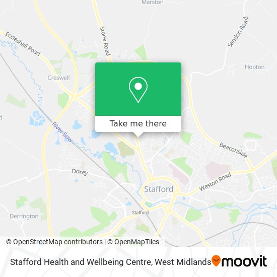 Stafford Health and Wellbeing Centre map