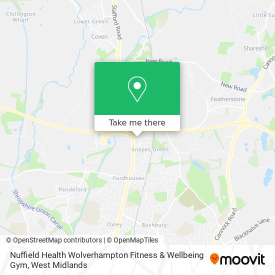Nuffield Health Wolverhampton Fitness & Wellbeing Gym map