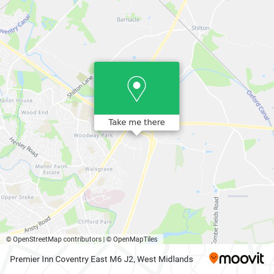 Premier Inn Coventry East M6 J2 map