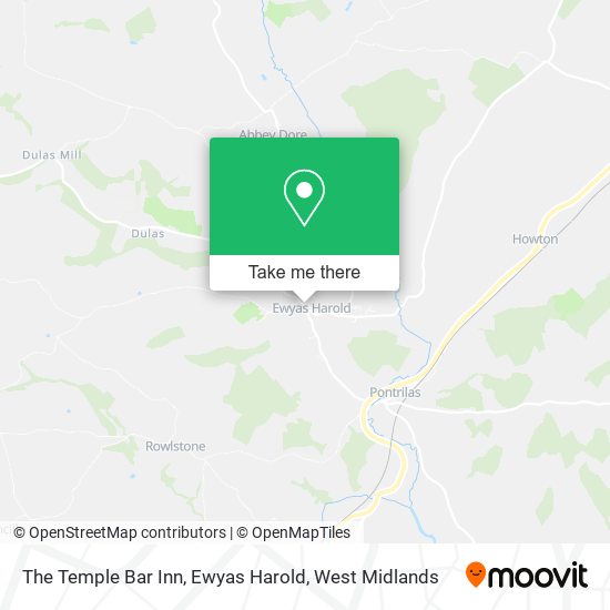 The Temple Bar Inn, Ewyas Harold map