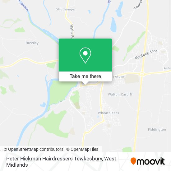 Peter Hickman Hairdressers Tewkesbury map
