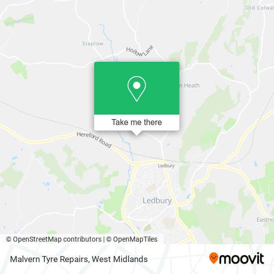 Malvern Tyre Repairs map