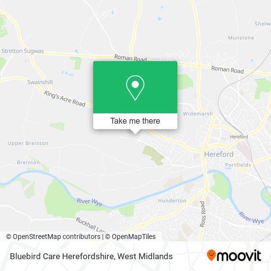 Bluebird Care Herefordshire map