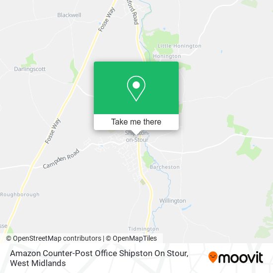 Amazon Counter-Post Office Shipston On Stour map