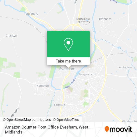 Amazon Counter-Post Office Evesham map