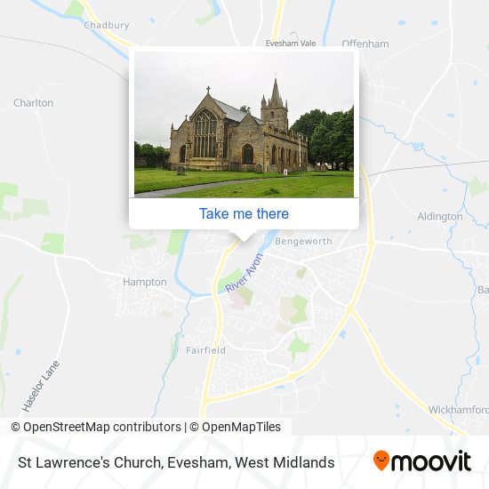St Lawrence's Church, Evesham map