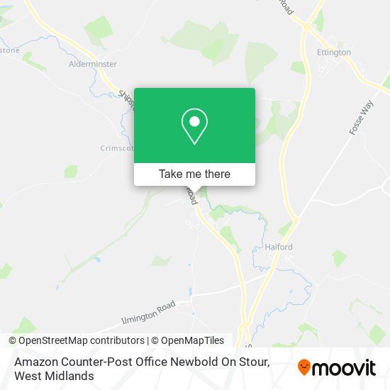 Amazon Counter-Post Office Newbold On Stour map