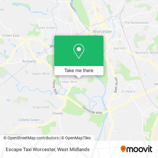 Escape Taxi Worcester map