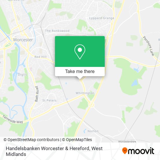 Handelsbanken Worcester & Hereford map