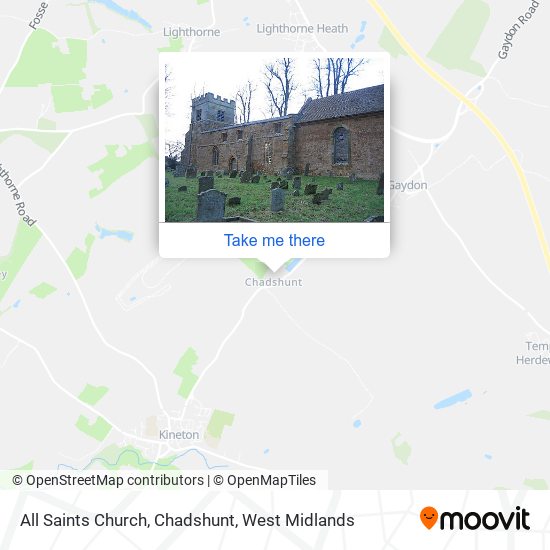 All Saints Church, Chadshunt map