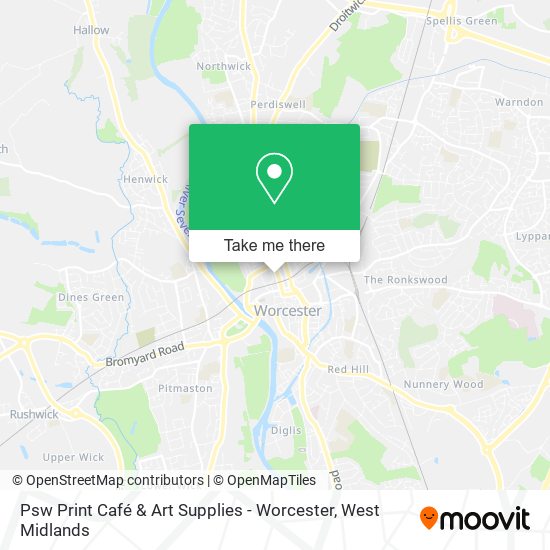Psw Print Café & Art Supplies - Worcester map