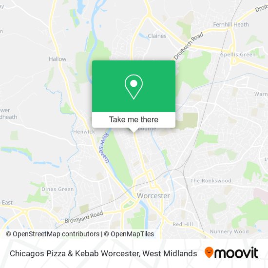 Chicagos Pizza & Kebab Worcester map