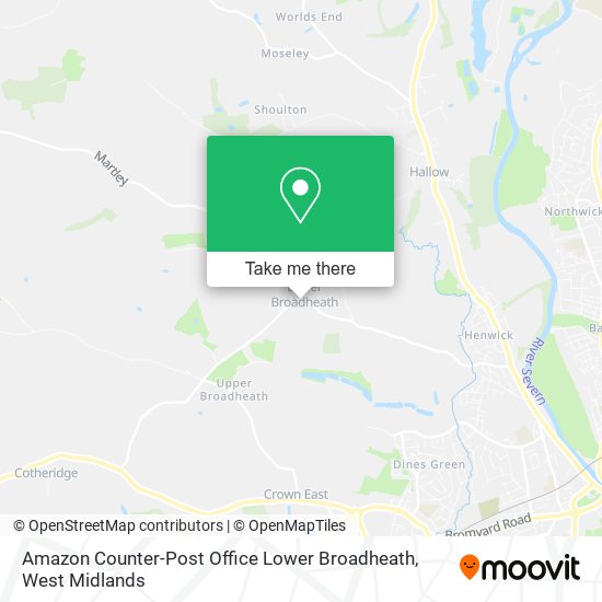 Amazon Counter-Post Office Lower Broadheath map