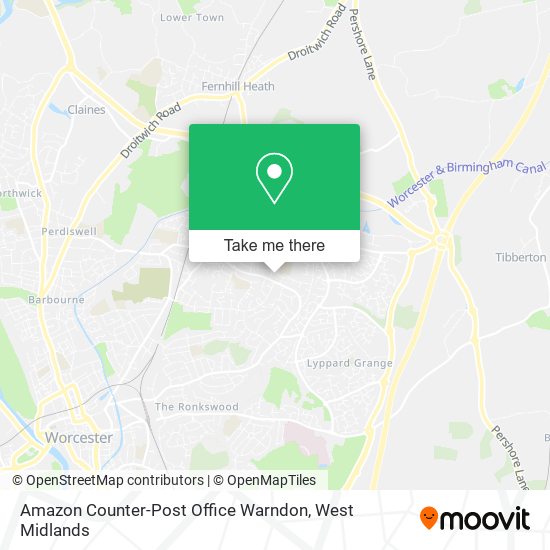 Amazon Counter-Post Office Warndon map