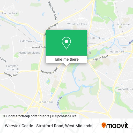 Warwick Castle - Stratford Road map