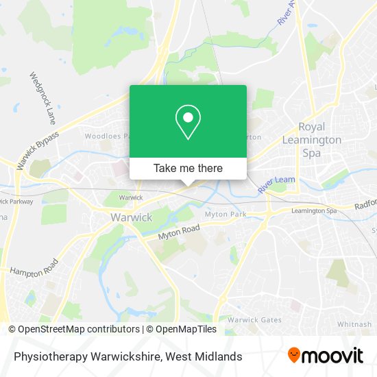 Physiotherapy Warwickshire map