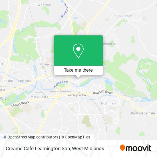 Creams Cafe Leamington Spa map