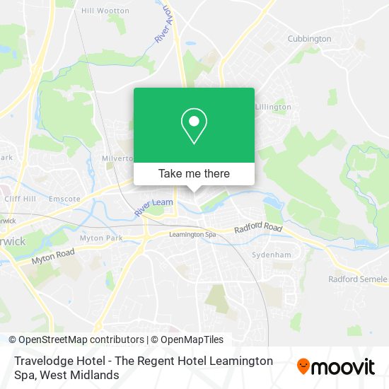 Travelodge Hotel - The Regent Hotel Leamington Spa map